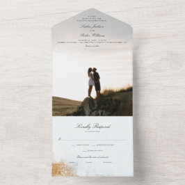 オールインワンクラシックルクセ大理石結婚式招待 オールインワン招待状