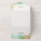 オールインワンクラシックLUXE大理石ウェディング招待 オールインワン招待状 (外側)