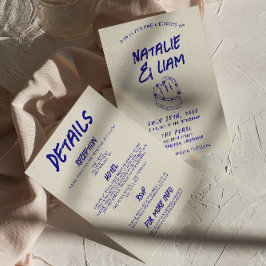 オールインワングランジハンドのケーキレトロ結婚 招待状