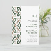 オールインワンケルト結び目模様モノグラムモダン結婚ズ 招待状 (スタンド正面)