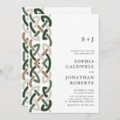 オールインワンケルト結び目模様モノグラムモダン結婚ズ 招待状 (正面/裏面)