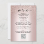 オールインワンシャンパントースト赤面グリッター結婚ズ 招待状 (裏面)