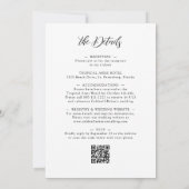 オールインワンシンプルブラック書結婚道 招待状 (裏面)