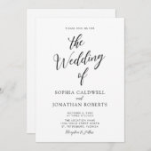 オールインワンシンプルブラック書結婚道 招待状 (正面/裏面)