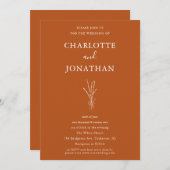 オールインワンシンプルボタニカルテラコッタ結婚ズ 招待状 (正面/裏面)