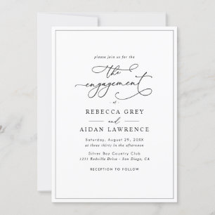 オールインワンシンプル型クラシック婚約 招待状