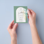 オールインワンシーガラスアクアグリーン葉金ゴールド結婚ズ チラシ (手)