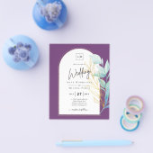 オールインワンシーガラスアクアグリーン葉金ゴールド結婚ズ チラシ (シングル)