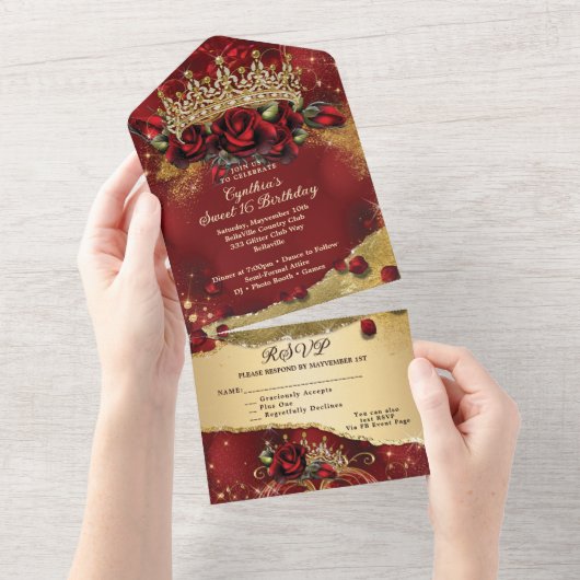 オールインワンスウィート16カインズイベント招待状 オールインワン招待状 (貼ってはがせる)