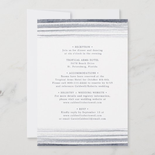 オールインワンダスティピンクのバラ鹿の〔雄ジカの〕枝角結婚 招待状 (裏面)