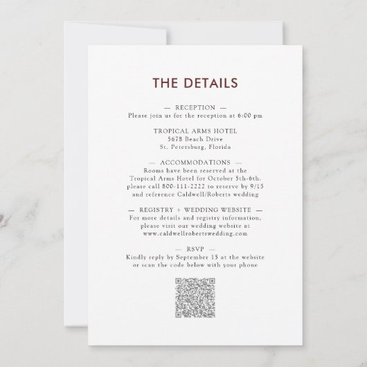 オールインワンダスティーバラユーカリ結婚フローラ 招待状 (裏面)