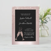 オールインワンチャンピエーントーストブラッシュグリッターウェディング 招待状 (スタンド正面)