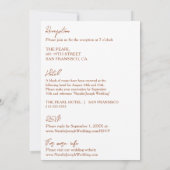 オールインワンテラコッタミニマリストボホシック結婚ズ 招待状 (裏面)