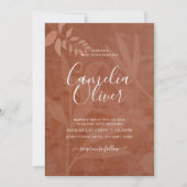 オールインワンテラコッタ素朴オーバーレイ結婚ズ 招待状 (正面)