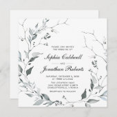 オールインワンデリケート冬リーススクエア結婚I 招待状 (正面/裏面)