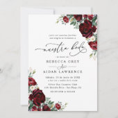 オールインワンニューストラboda赤素朴フローラ結婚ズ 招待状 (正面)