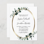 オールインワンバジェットユーカリ結婚式招待状 (正面/裏面)