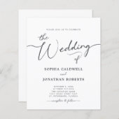 オールインワンバジェット書道結婚式招待状 (正面/裏面)