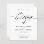 オールインワンバジェット書道結婚式招待状 (正面/裏面)