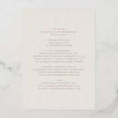 オールインワンバラはっきりした金ゴールド結婚タイポグラフィ 箔招待状 (裏面)