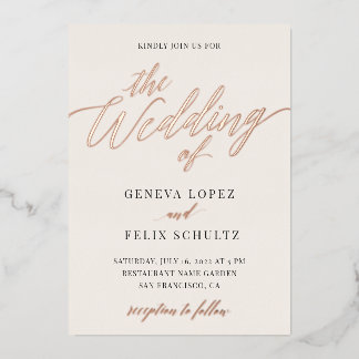 オールインワンバラクラシック金箔ハンドレター 箔招待状