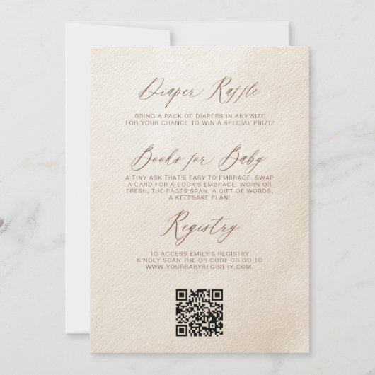 オールインワンバーリーウェイブルーボーイ赤ちゃんシャワー 招待状 (裏面)