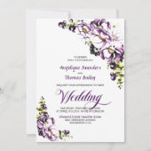 オールインワンパープルフローラ結婚ズ 招待状 (正面)
