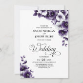 オールインワンパープルフローラ結婚ズ 招待状 (正面)