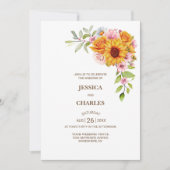 オールインワンヒマワリバラ結婚フローラ 招待状 (正面)