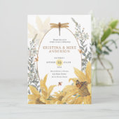 オールインワンヒマワリ秋ワイルドフラワーベビーシャワー 招待状 (スタンド正面)