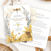 オールインワンヒマワリ秋ワイルドフラワーベビーシャワー 招待状