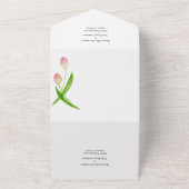 オールインワンピンクの春の水彩チューリップ招待状 オールインワン招待状 (外側)