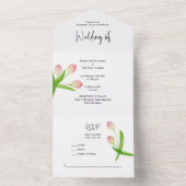 オールインワンピンクの春の水彩チューリップ招待状 オールインワン招待状 (内側)