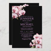 オールインワンピンクオーキズブラック結婚式招待状 招待状 (正面/裏面)
