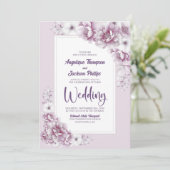 オールインワンピンクフラワーウェディング 招待状 (スタンド正面)