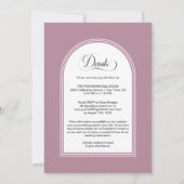 オールインワンピンクフローラアーチダスティーバラ結婚ズ 招待状 (裏面)