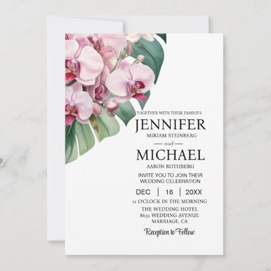 オールインワンピンクラン結婚式招待状 招待状 (正面)