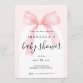 オールインワンピンクリボーベイビーシャワー 招待状 (正面)
