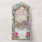 オールインワンフェアリー誕生日招待状 オールインワン招待状 (内側)