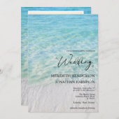 オールインワンフォトシーサイドサンディビーチシーガラス 招待状 (正面/裏面)