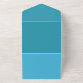 オールインワンフォトブルー結婚式招待状QRコード オールインワン招待状 (外側)