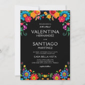 オールインワンフローラカラフルメキシコ結婚ンFiesta 招待状 (正面)