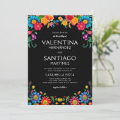オールインワンフローラカラフルメキシコ結婚ンFiesta 招待状 (スタンド正面)