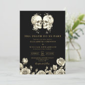 オールインワンブラックと金ゴールドゴシックスカル結婚ズ 招待状 (スタンド正面)