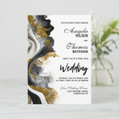 オールインワンブラックの金ゴールドは大理石を食べ結婚る 招待状 (スタンド正面)