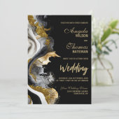 オールインワンブラックの金ゴールドは大理石を食べ結婚る 招待状 (スタンド正面)