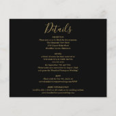 オールインワンブラックゴールドフォトウェディング招待状 (裏面)