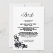 オールインワンブラックフラワルウェディング 招待状 (裏面)