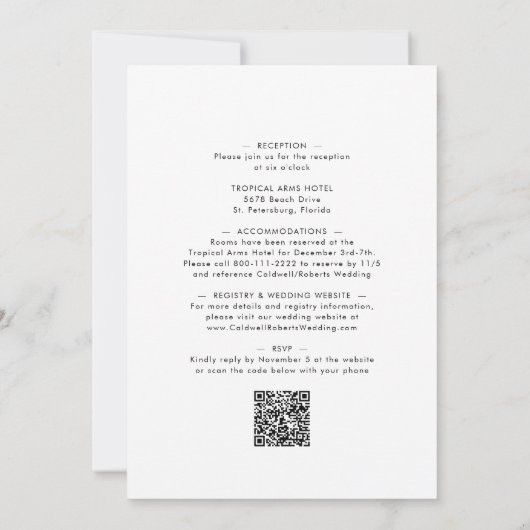 オールインワンブルガンディアマリリス金ゴールド結婚フローラ 招待状 (裏面)