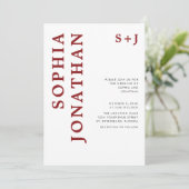 オールインワンブルゴーニュはっきりしたタイポグラフィ結婚ズ 招待状 (スタンド正面)